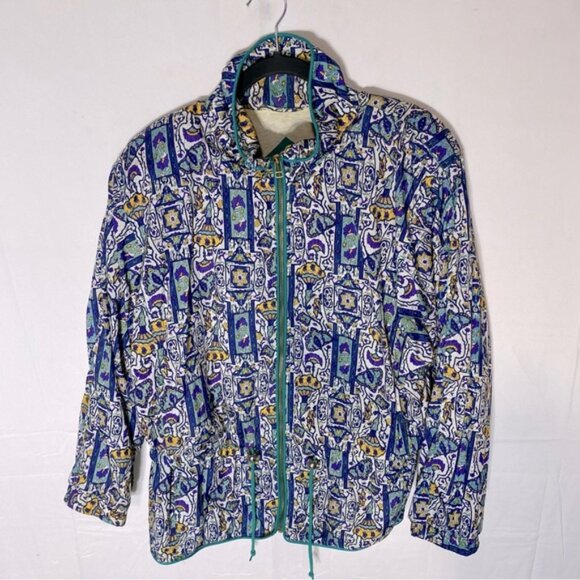 Vintage Ispo Green Blue All Over Busy Print Tracksuit W Green Pants M - Picture 6 of 16